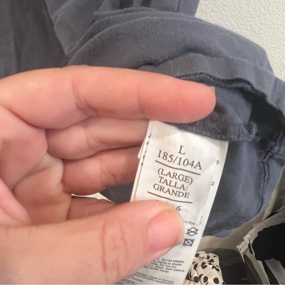 Blue gray All Saints tshirt- size large has a couple small holes on front - Picture 4 of 8